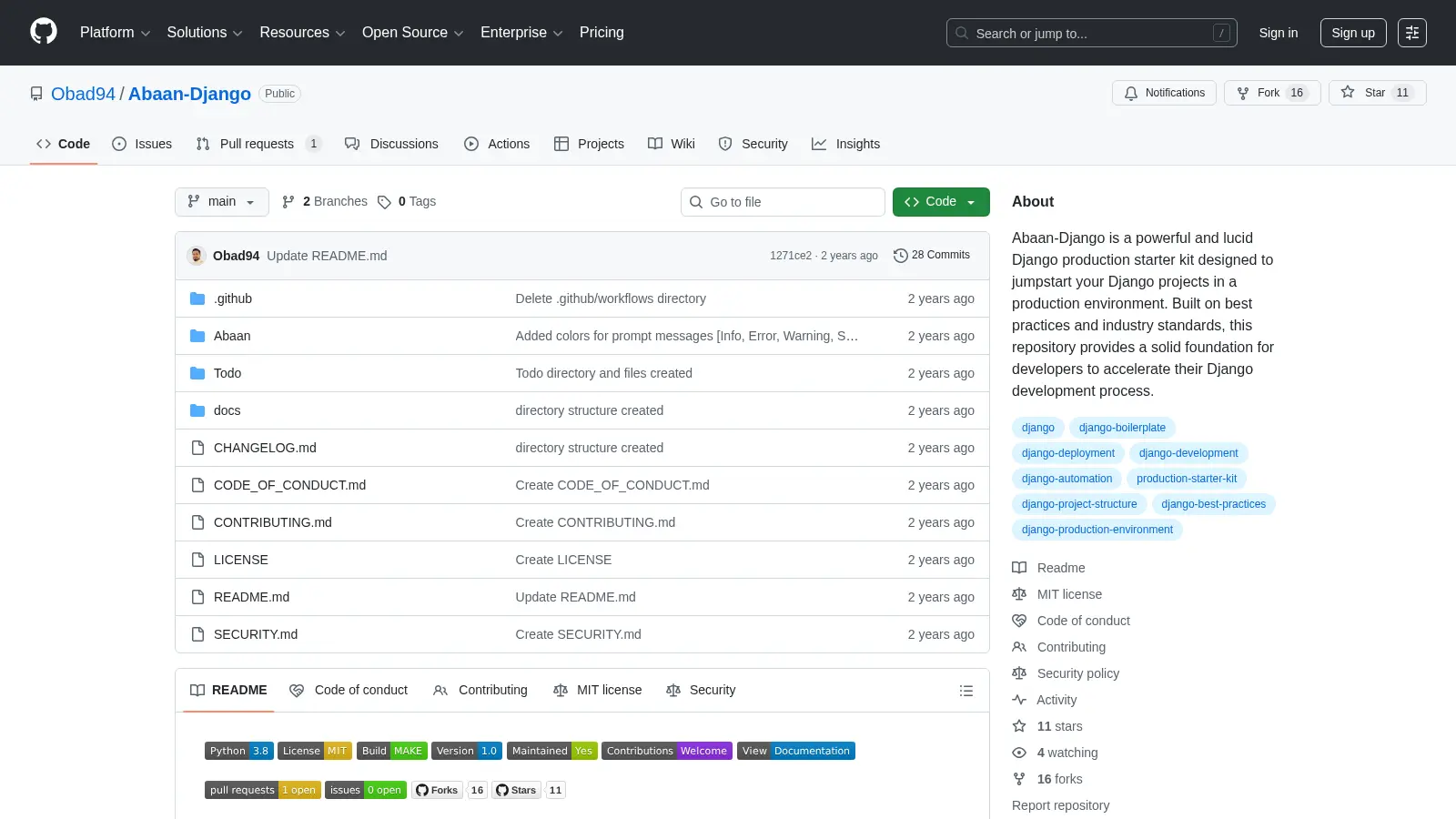Abaan Django screenshot