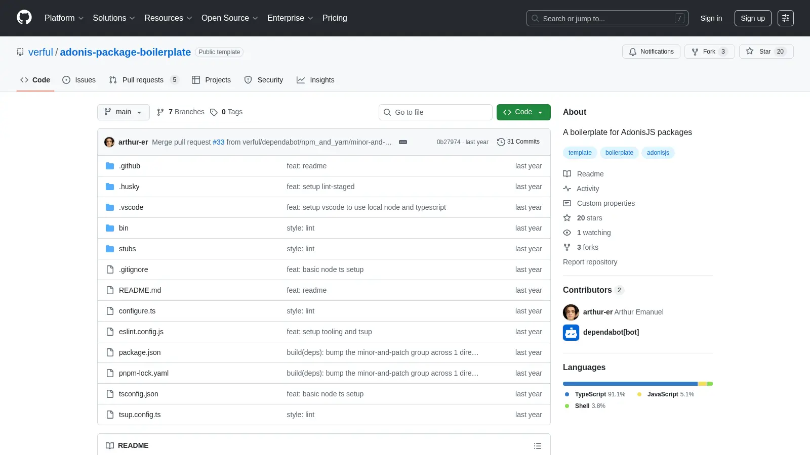 Adonis Package Boilerplate screenshot
