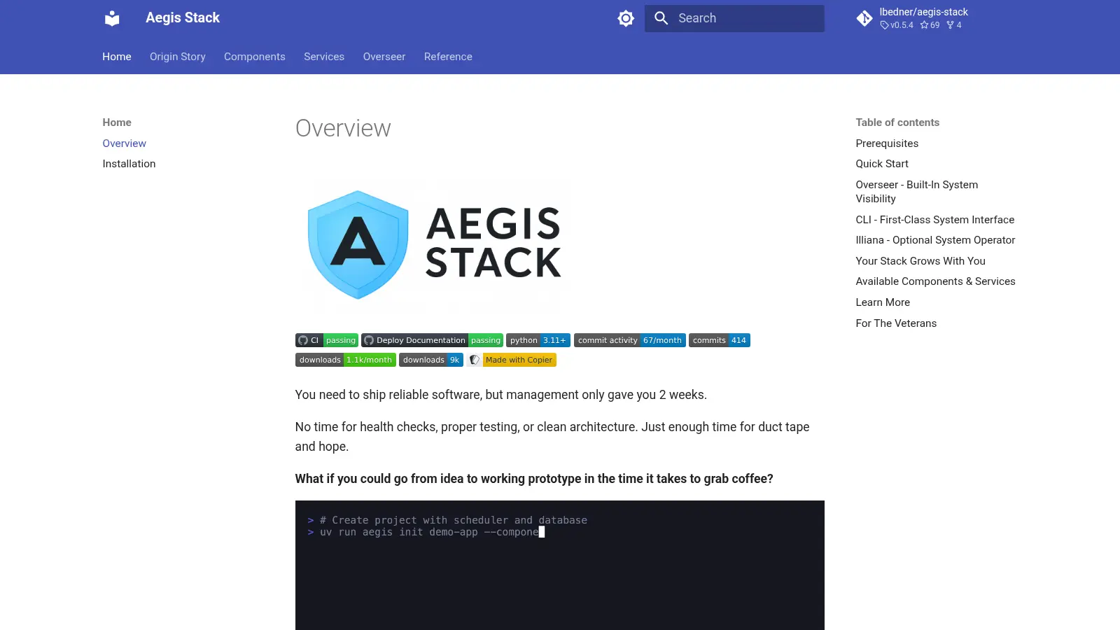 Aegis Stack screenshot