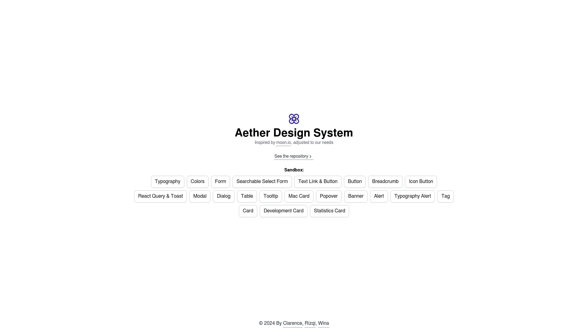 Aether Design System screenshot