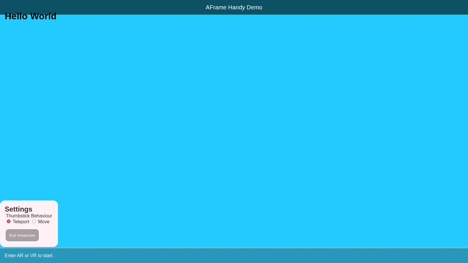 Aframe Xr Boilerplate screenshot