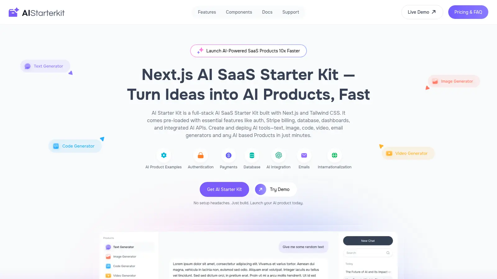 Ai Saas Starter Kit Nextjs screenshot