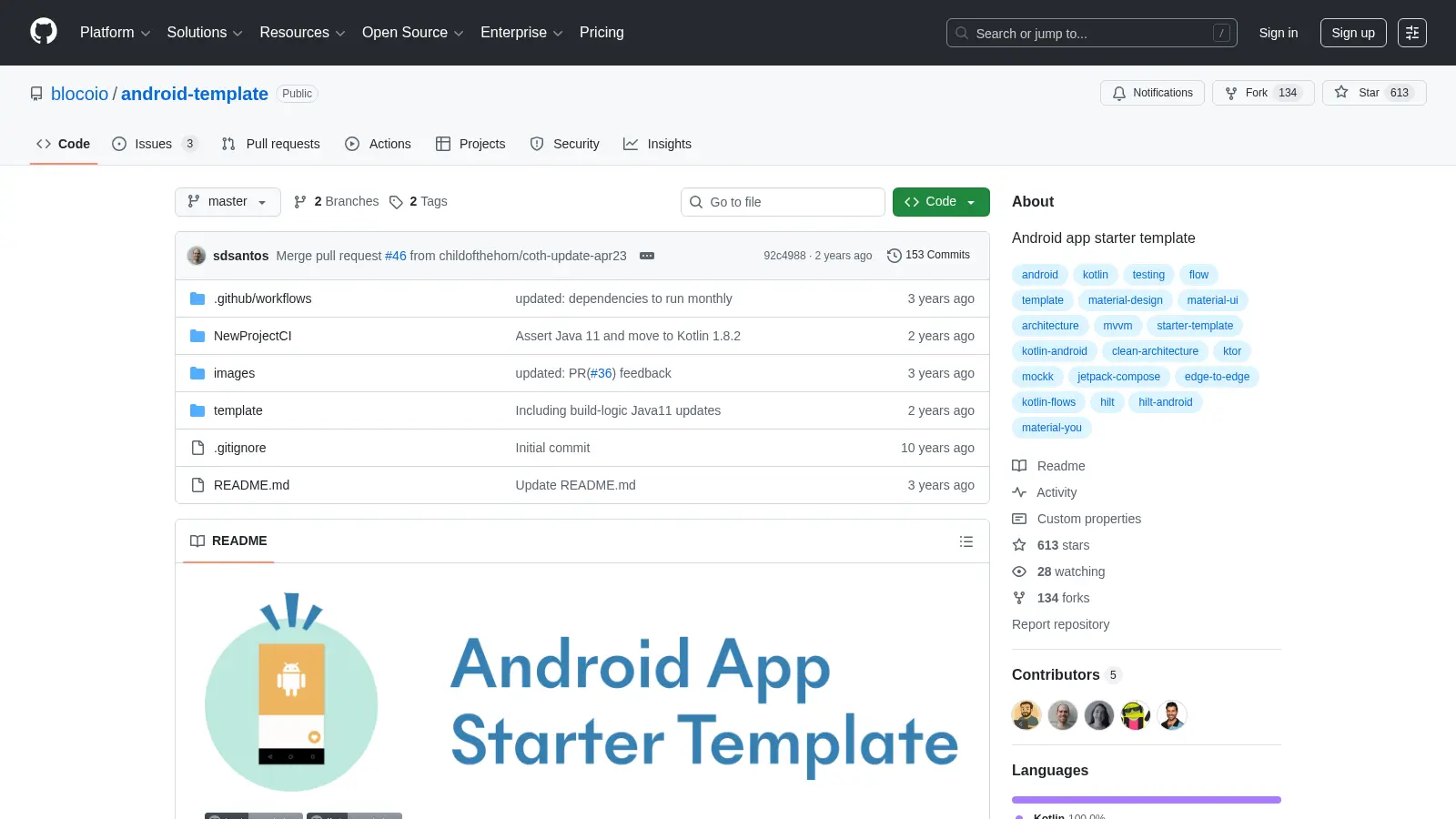 Android Template screenshot