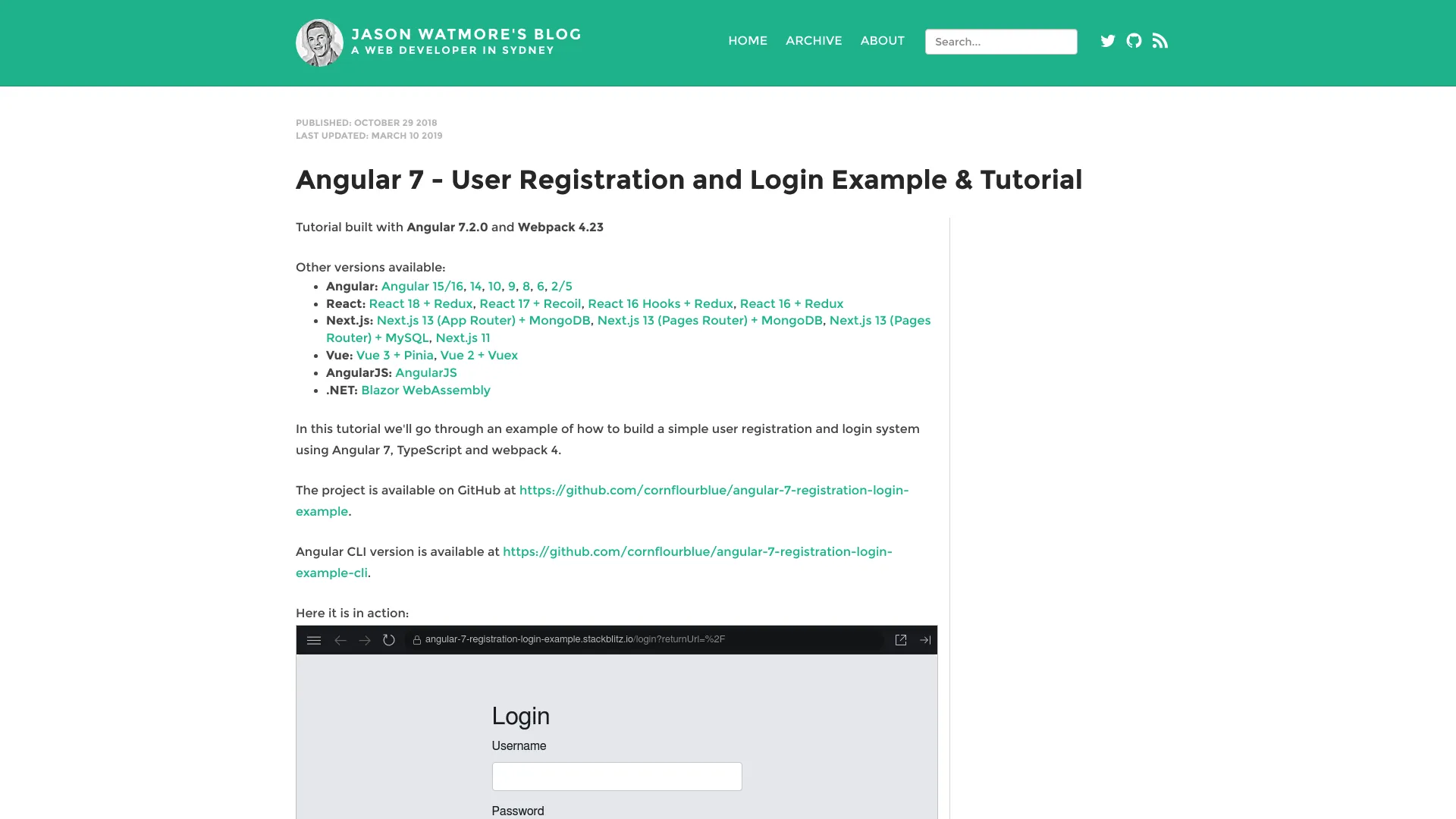 Angular 7 Registration Login Example screenshot