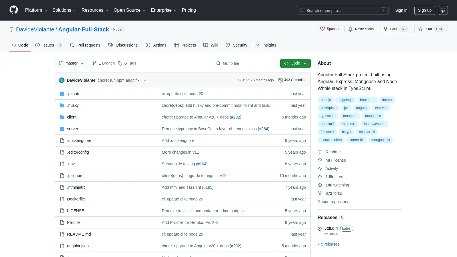 Angular Full Stack screenshot