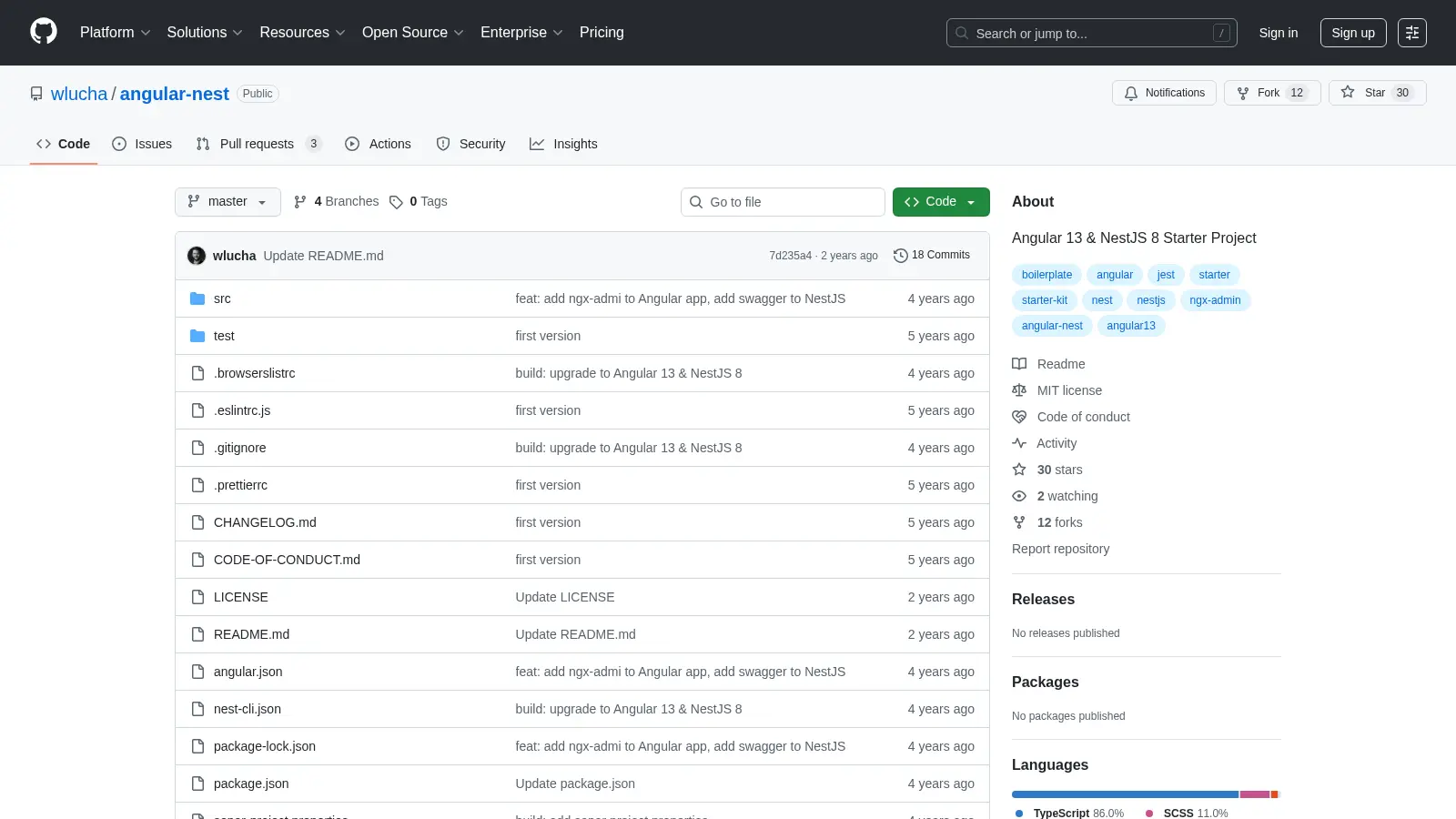 Angular Nest screenshot