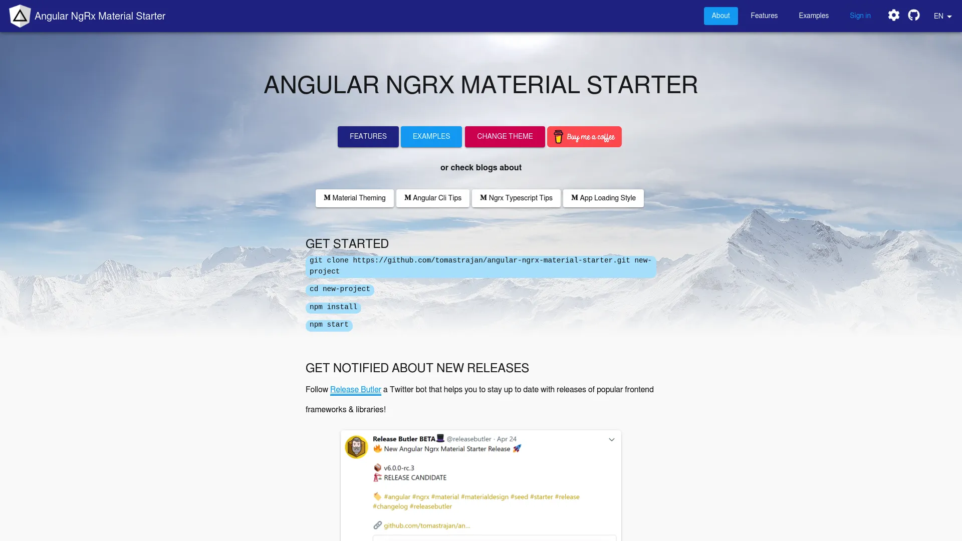 Angular Ngrx Material Starter screenshot