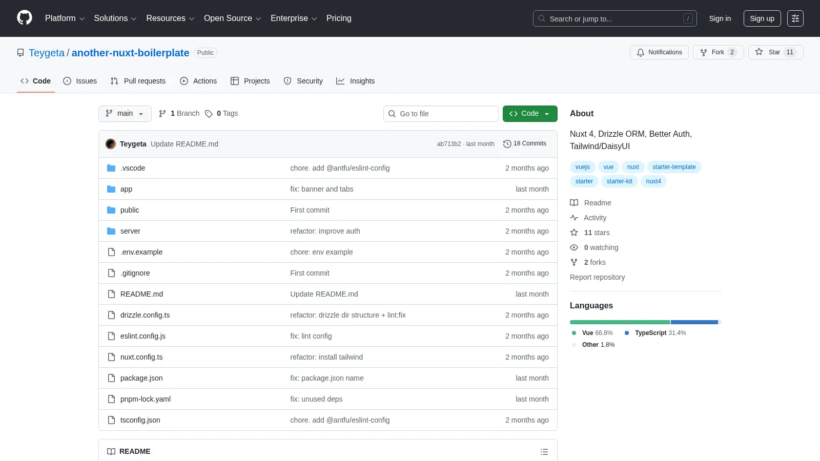 Another Nuxt Boilerplate screenshot