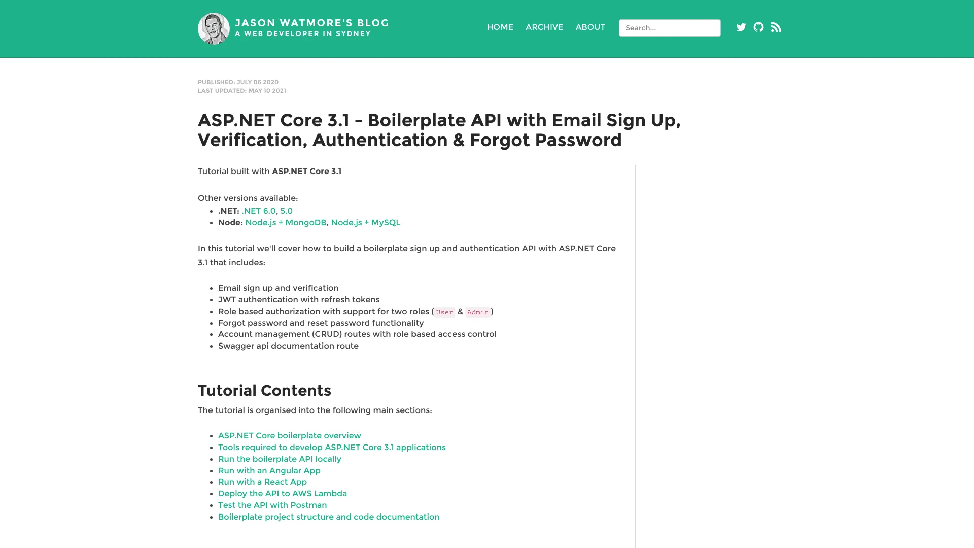 Aspnet Core 3 Signup Verification Api screenshot