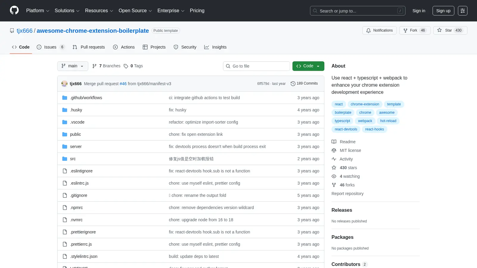 Awesome Chrome Extension Boilerplate screenshot
