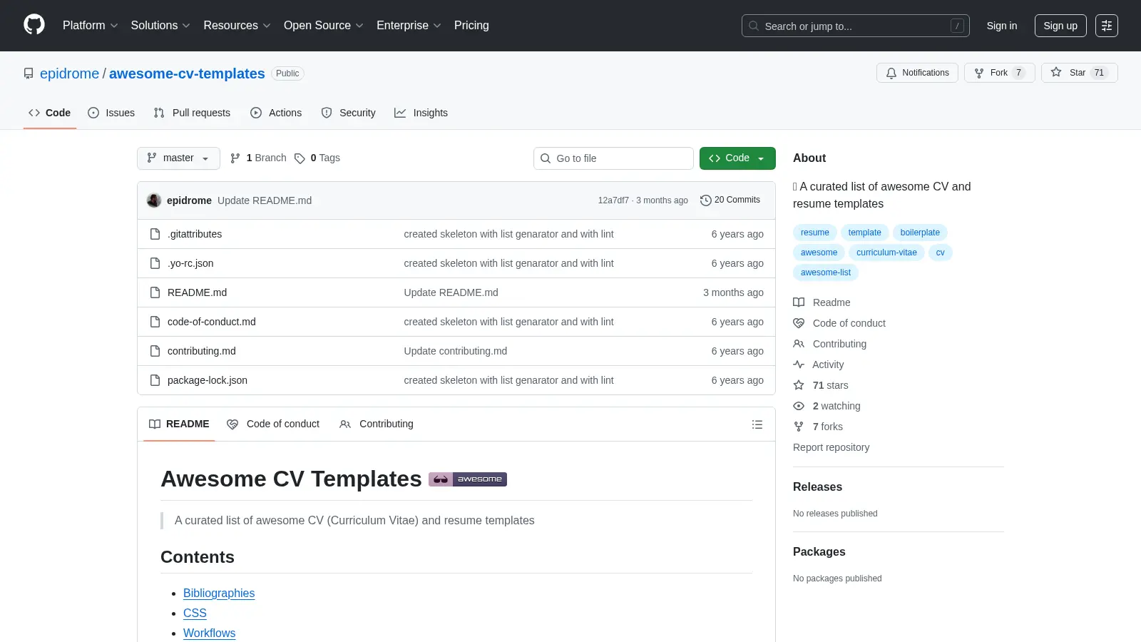Awesome Cv Templates screenshot