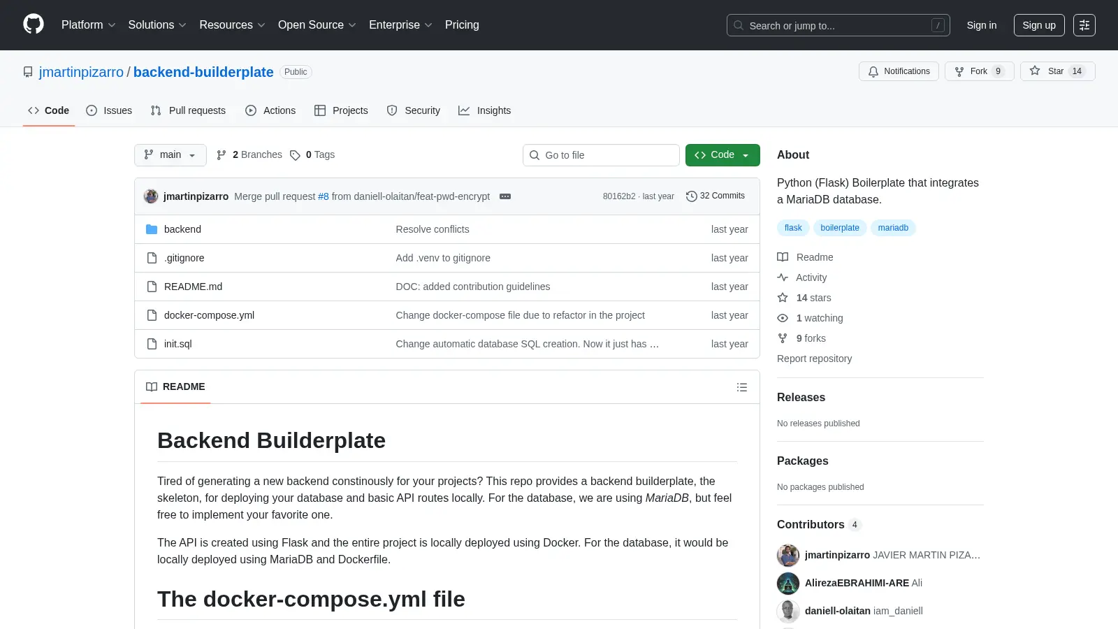 Backend Builderplate screenshot