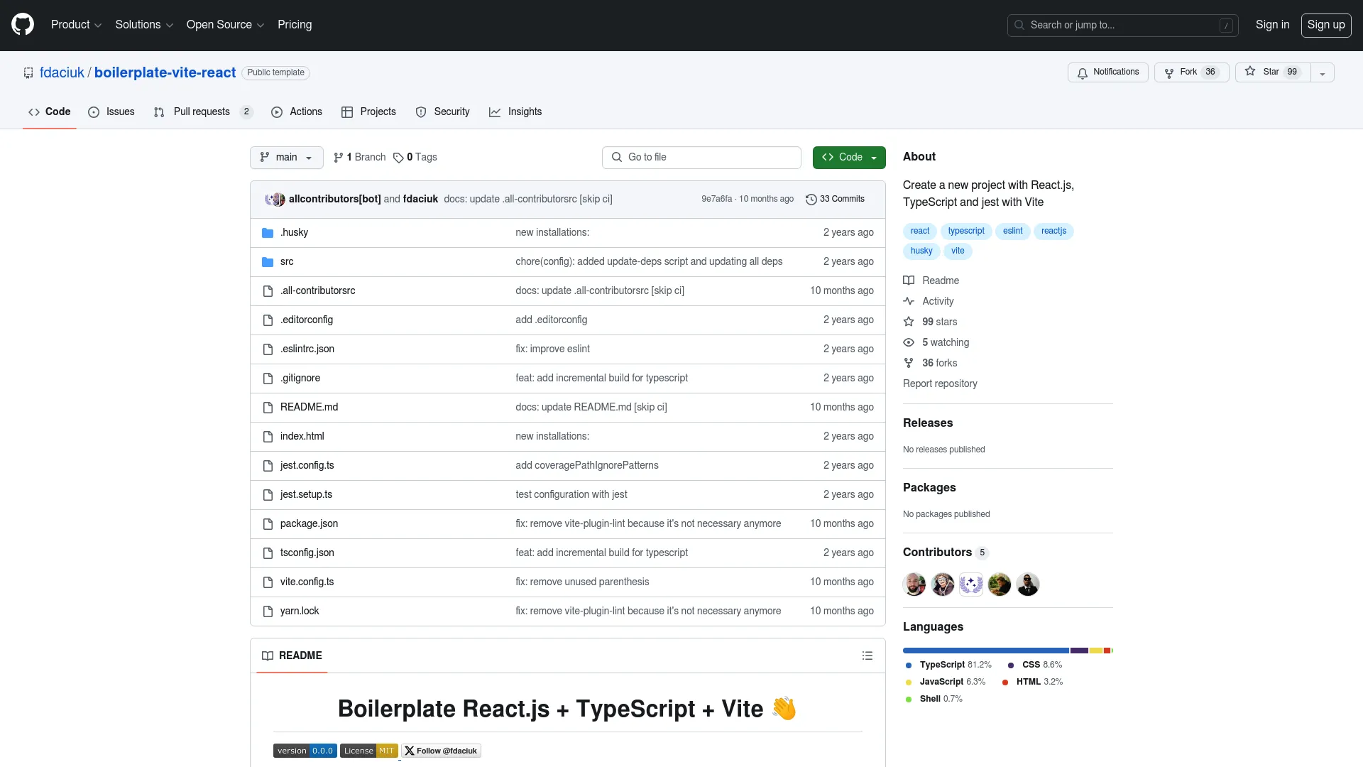 Boilerplate Vite React by Fernando Daciuk screenshot