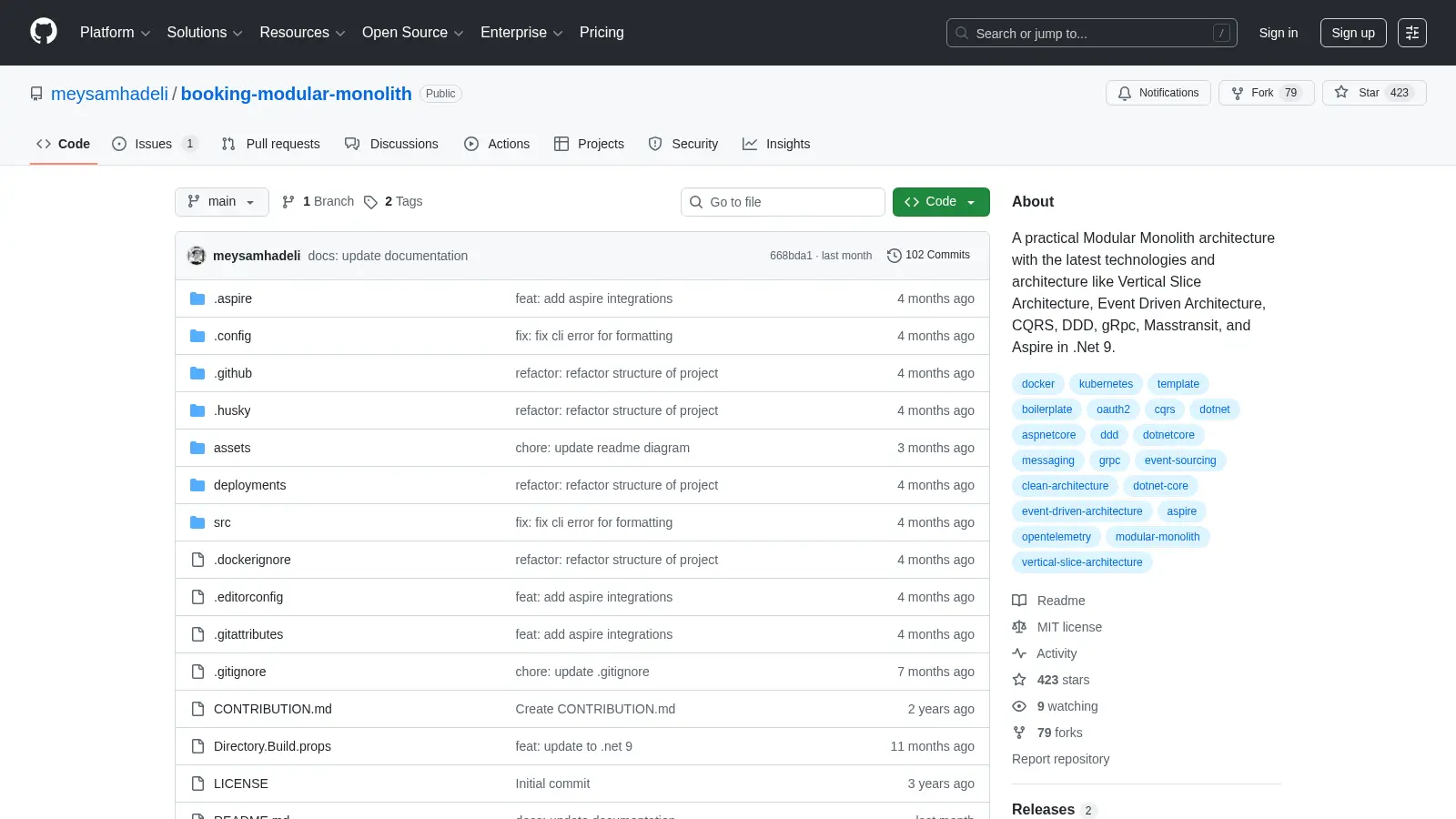 Booking Modular Monolith screenshot