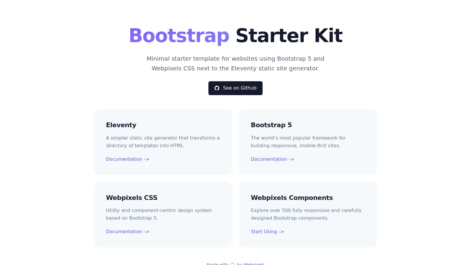 Bootstrap Starter Kit screenshot