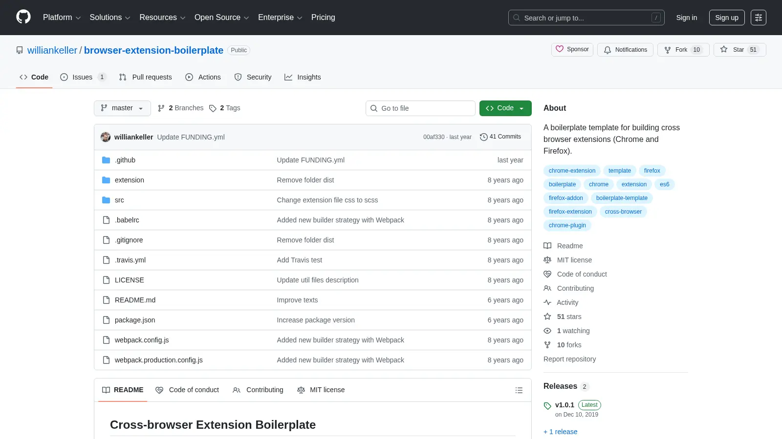 Browser Extension Boilerplate screenshot