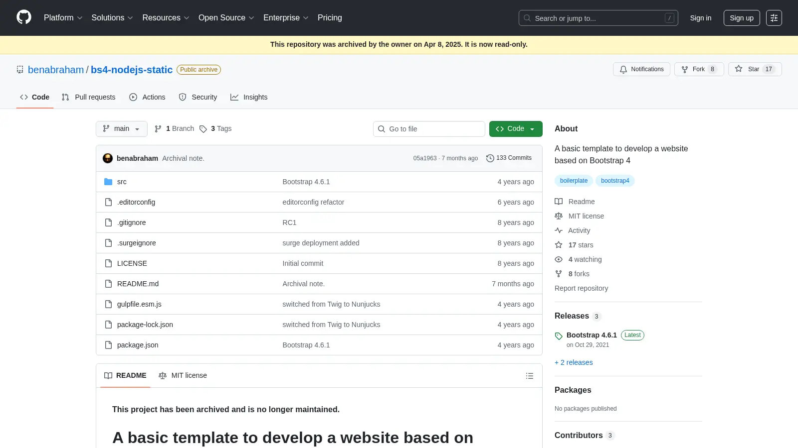 Bs4 Nodejs Static screenshot