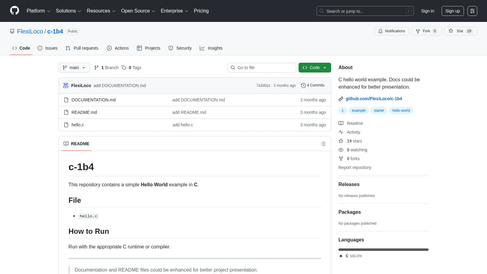C 1b4 screenshot
