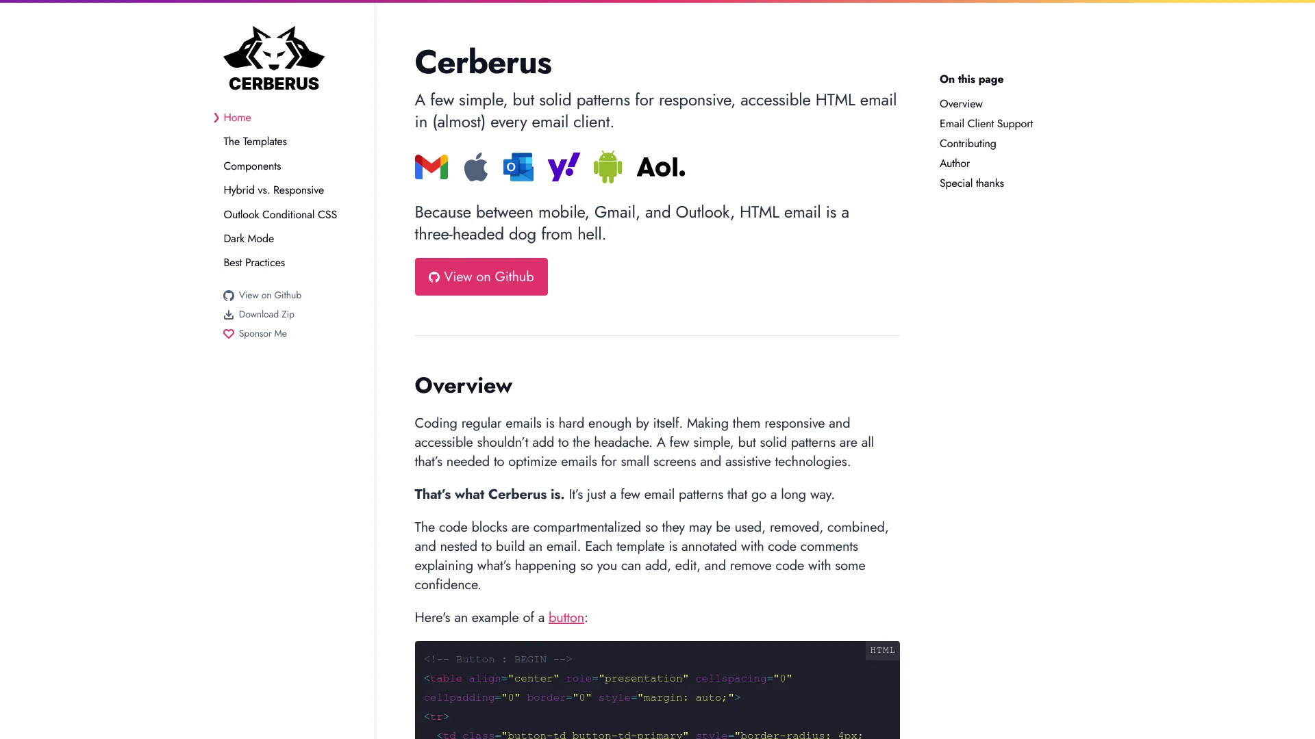 Cerberus screenshot