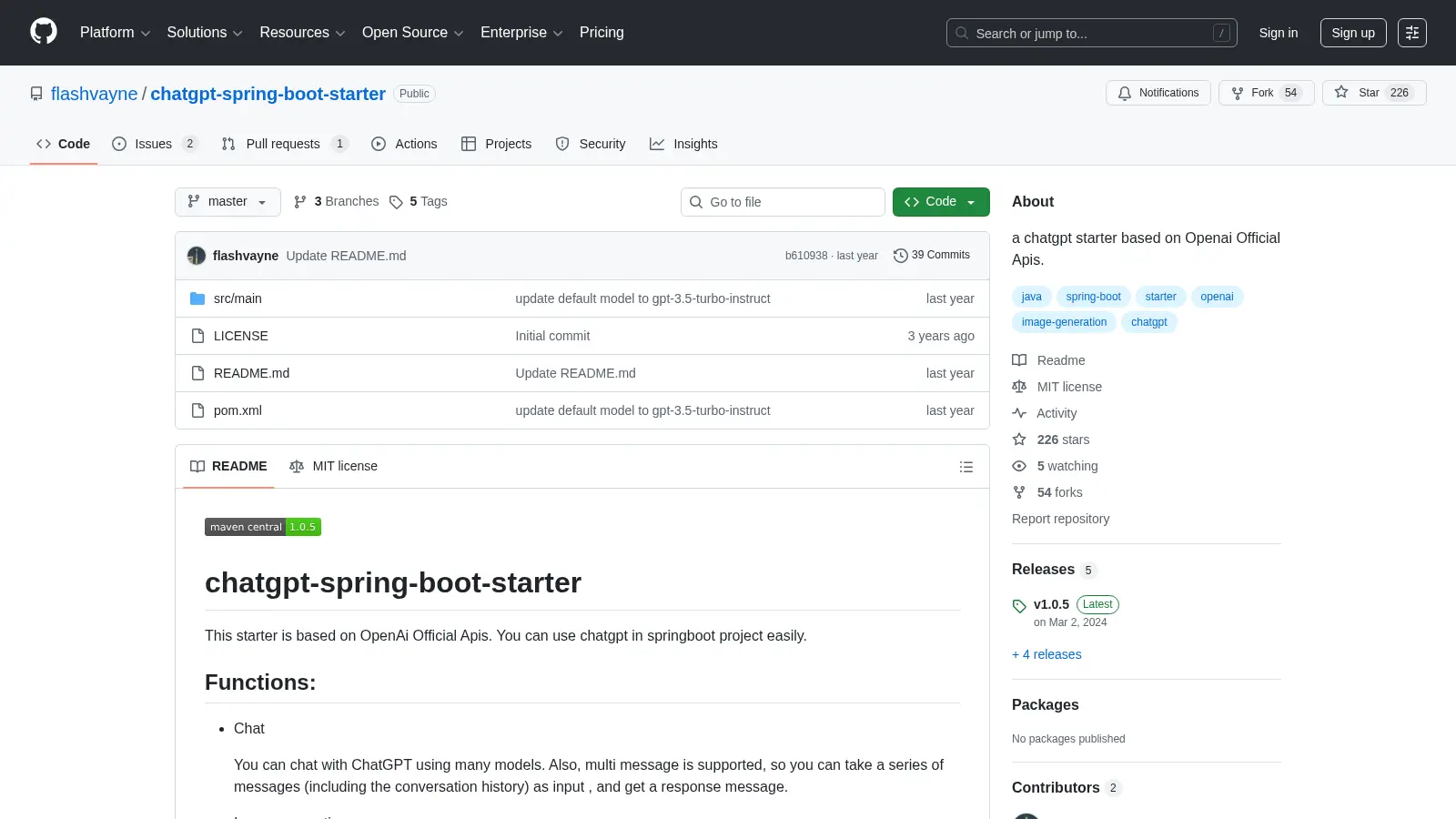 Chatgpt Spring Boot Starter screenshot