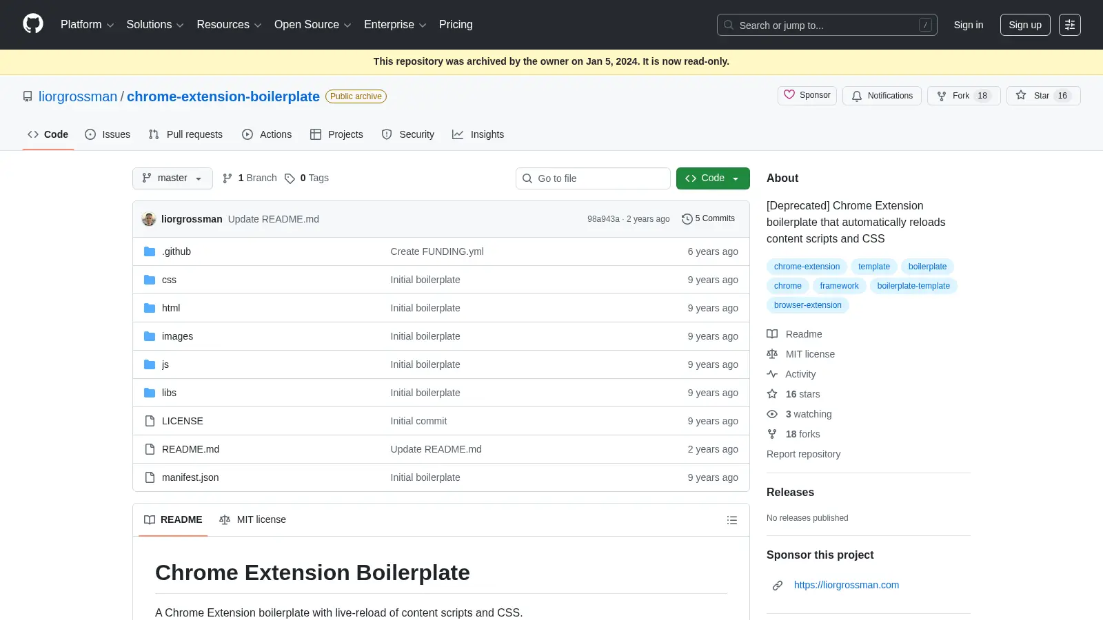 Chrome Extension Boilerplate screenshot