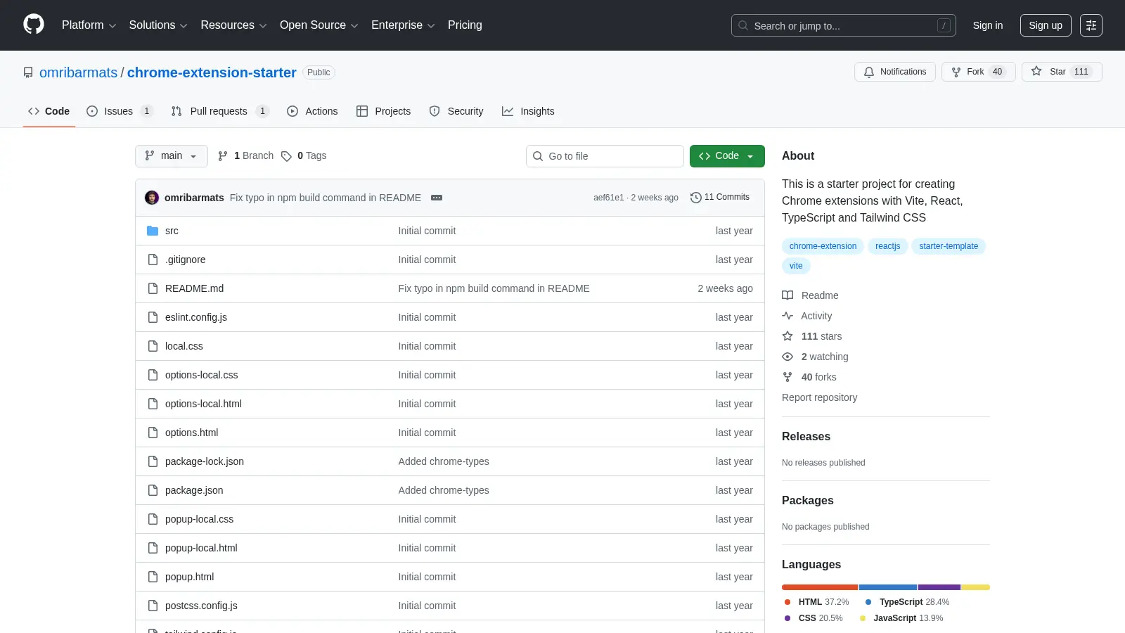 Chrome Extension Starter screenshot