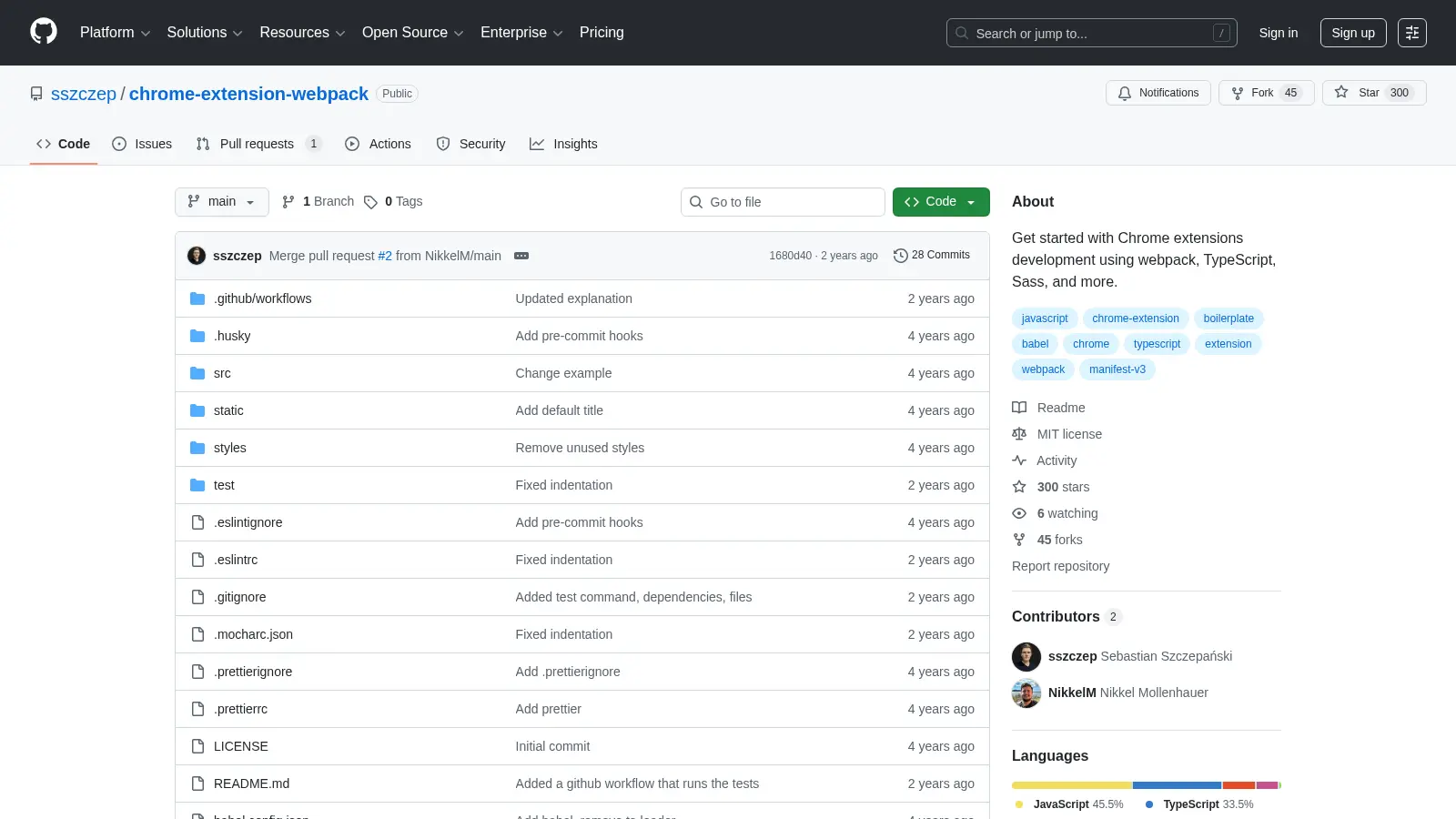 Chrome Extension Webpack screenshot