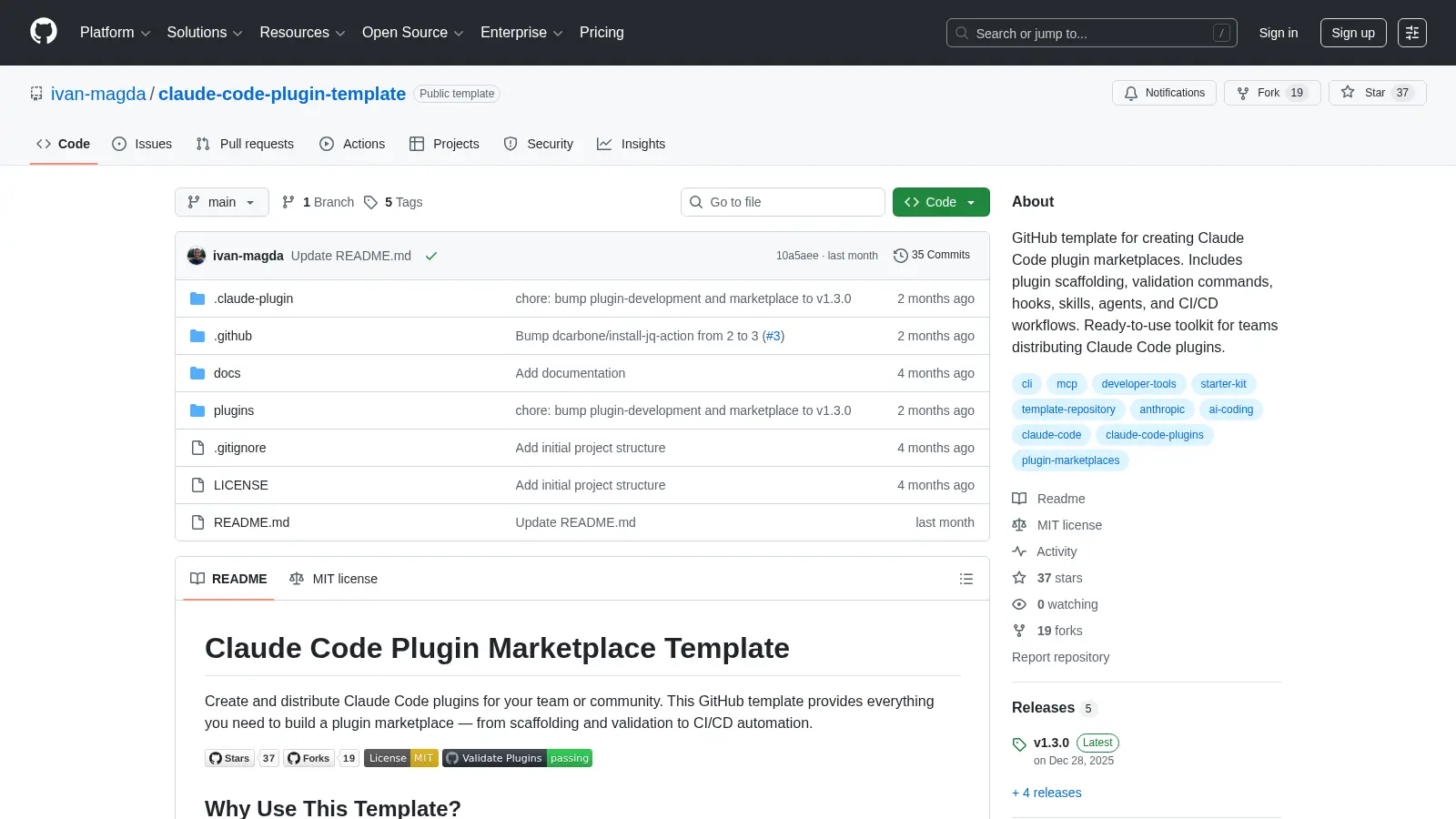 Claude Code Plugin Template screenshot