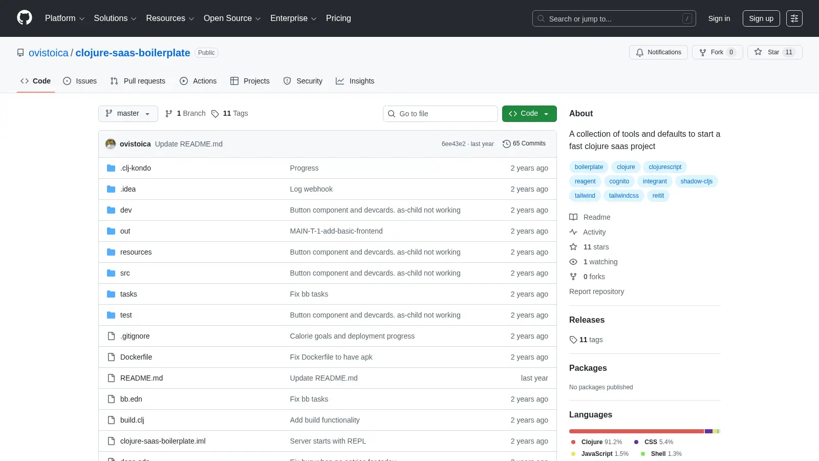 Clojure Saas Boilerplate screenshot