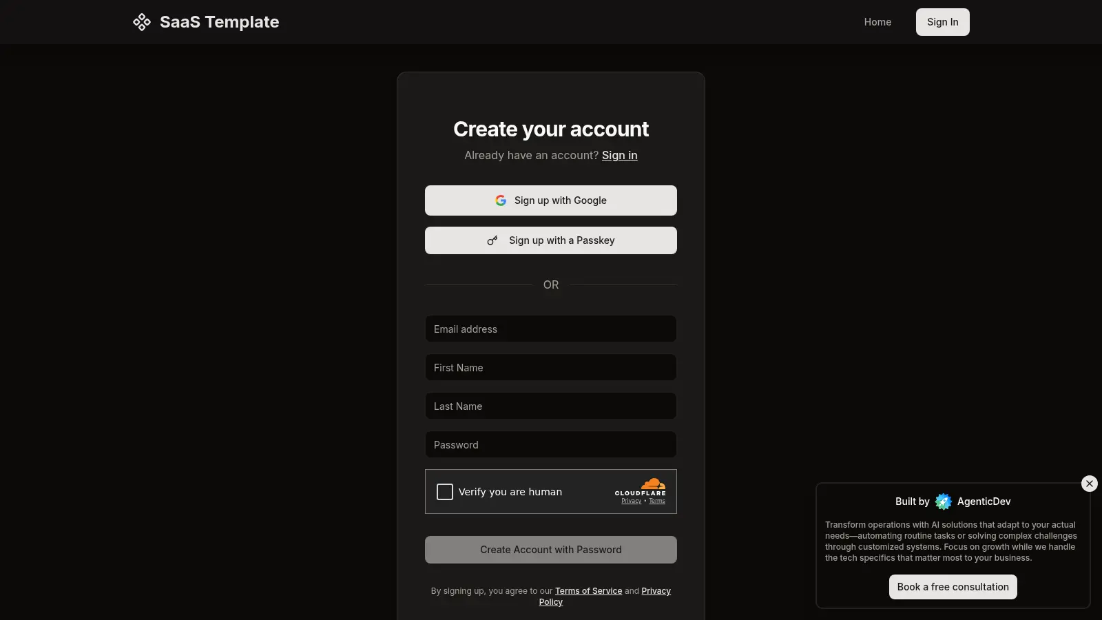 Cloudflare Workers Nextjs Saas Template screenshot