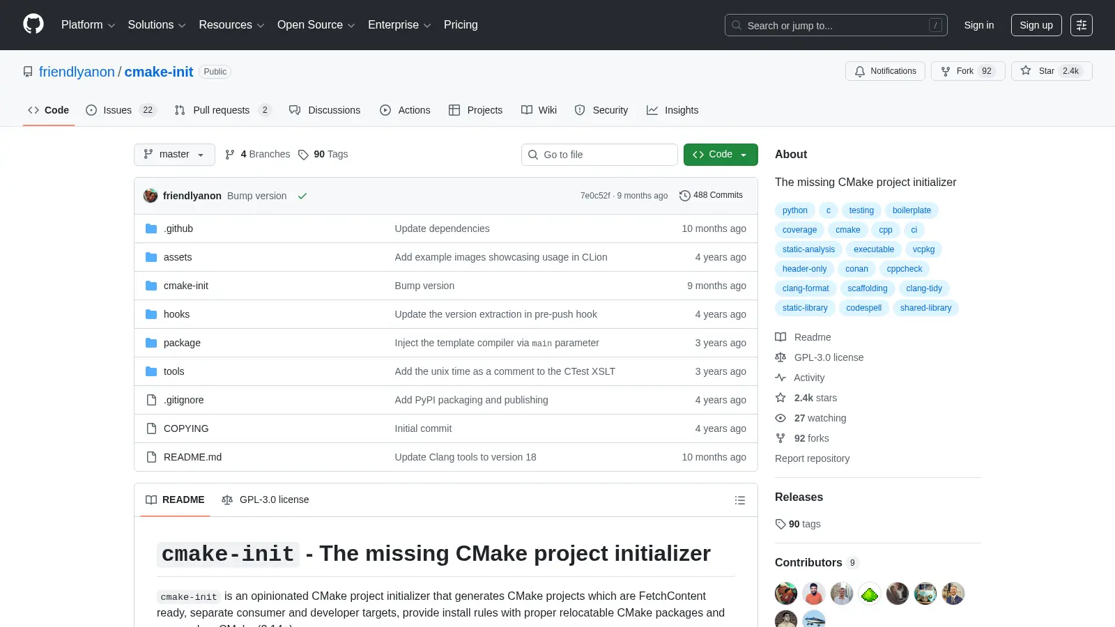 Cmake Init screenshot