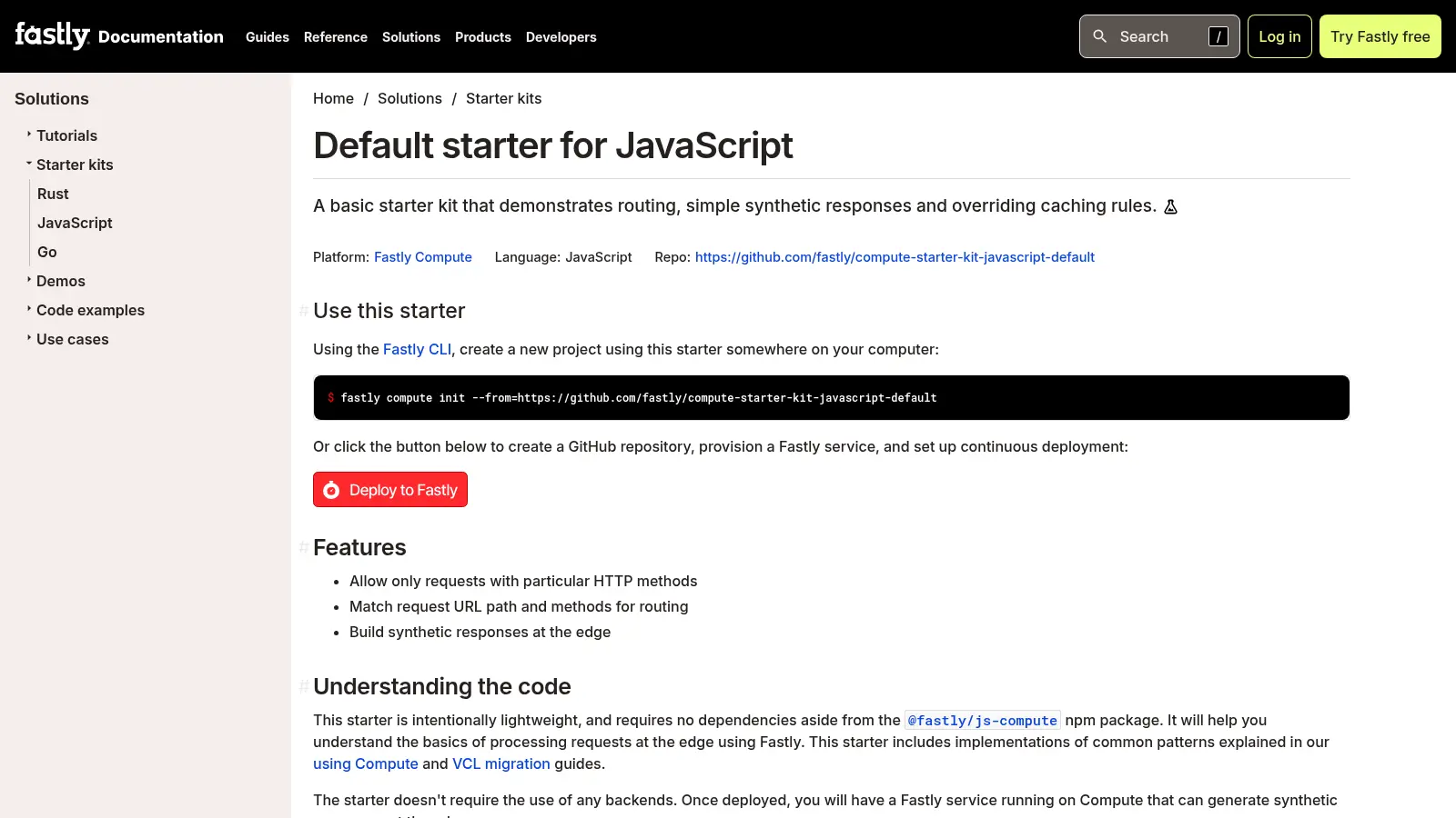 Compute Starter Kit Javascript Default screenshot