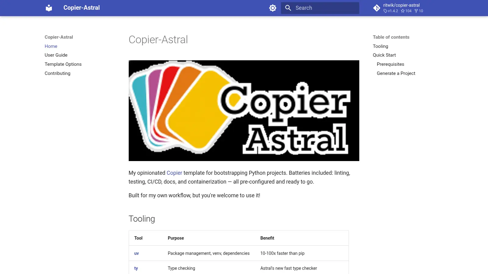 Copier Astral screenshot