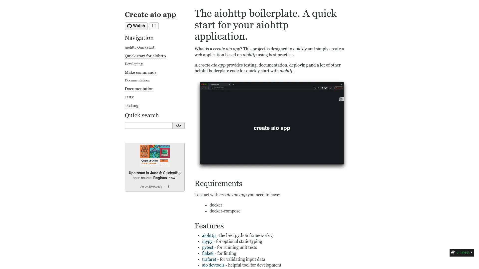 Create Aio App screenshot