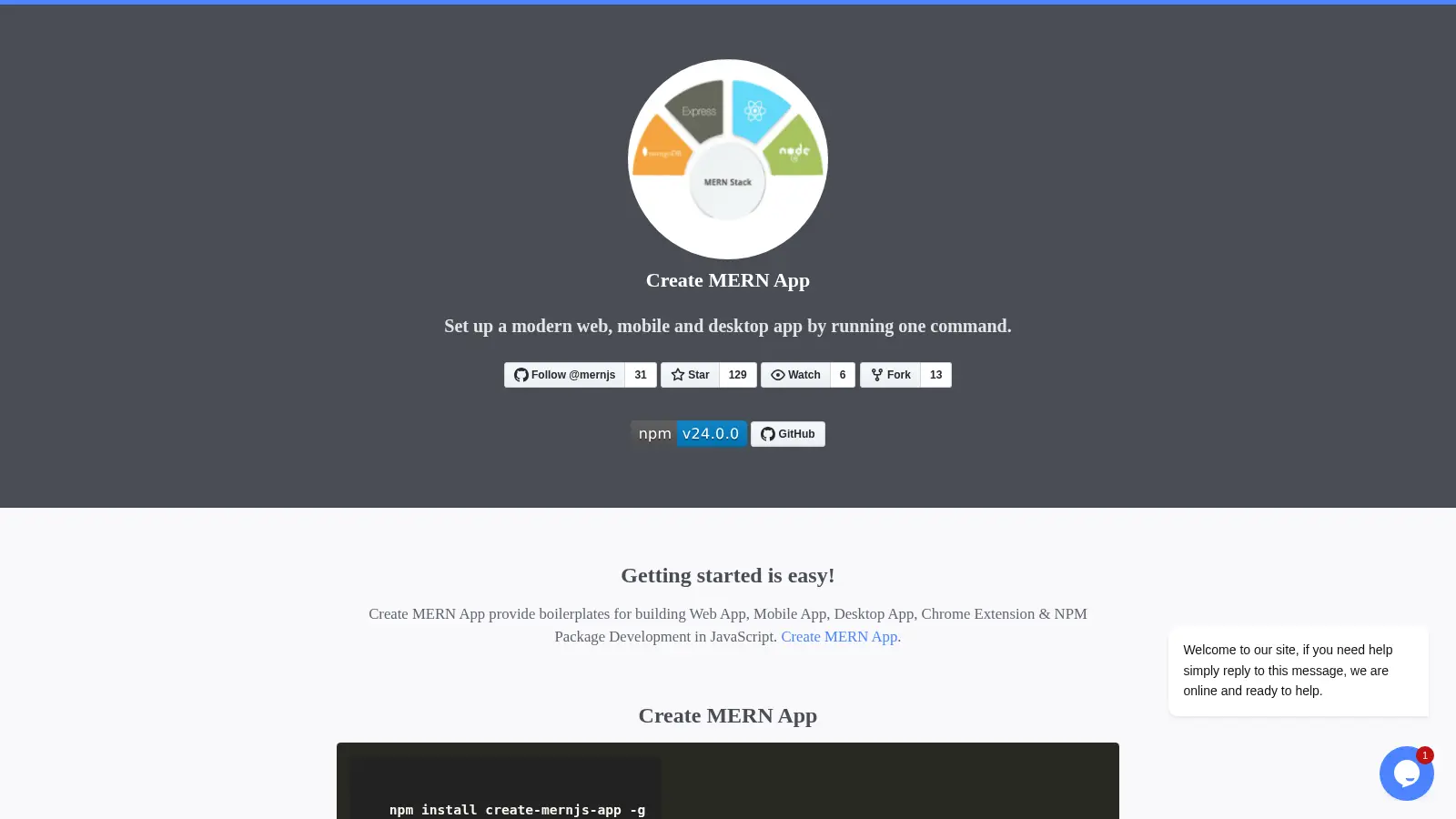 Create Mern App screenshot