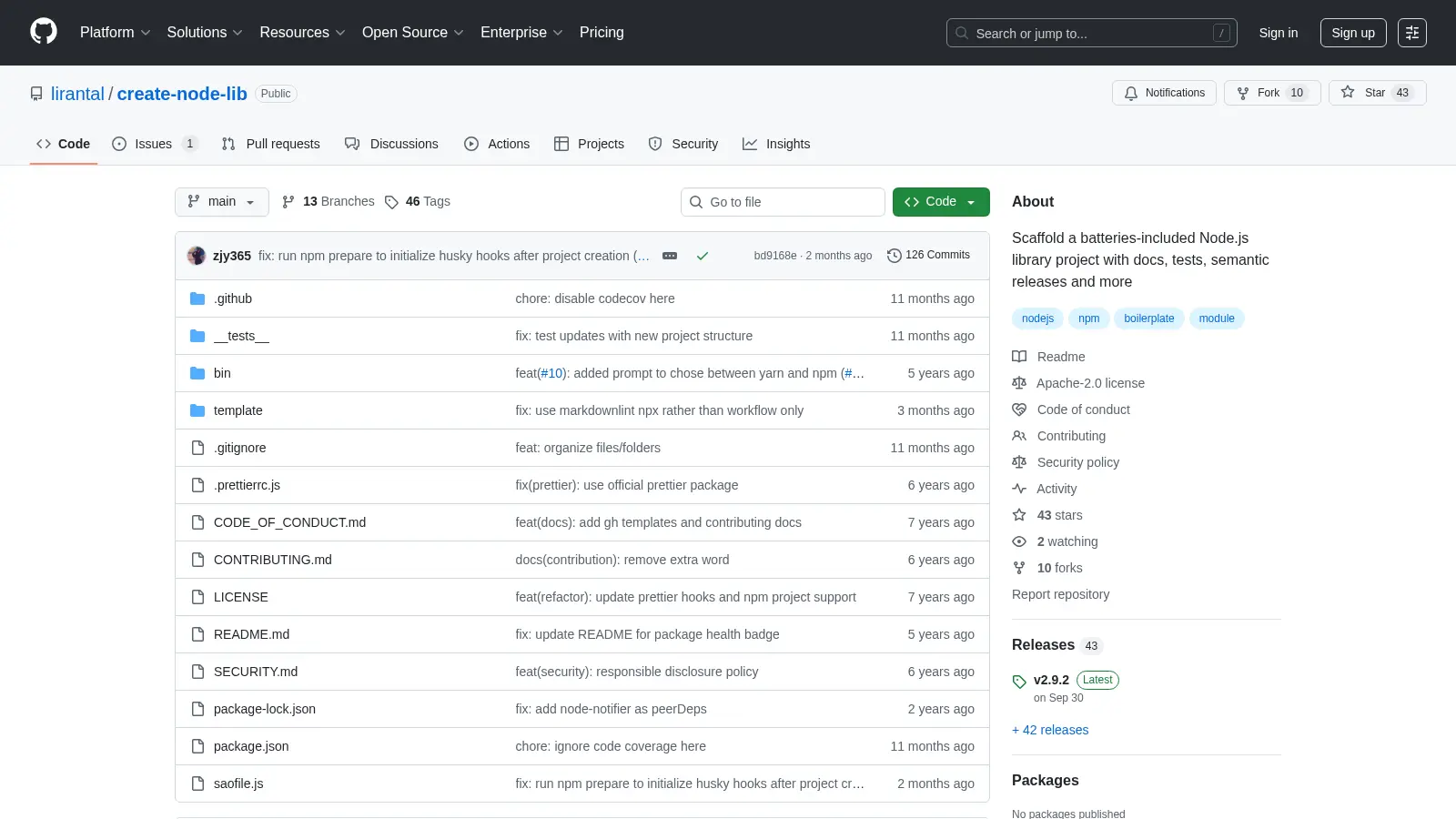 Create Node Lib screenshot