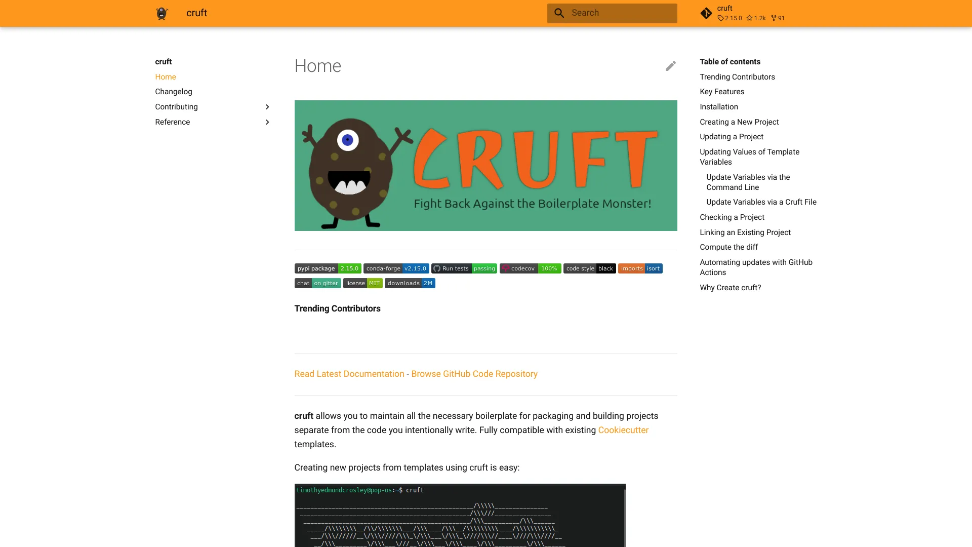 Cruft screenshot