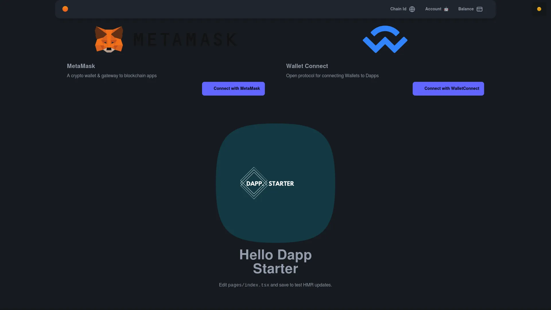 Dapp Starter screenshot