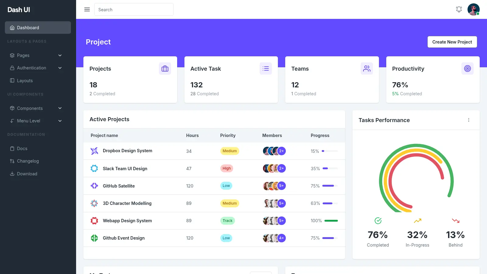 Dashui Tailwindcss screenshot