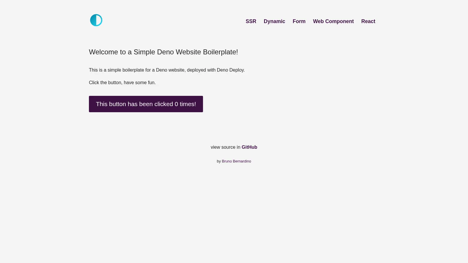 Deno Boilerplate Simple Website screenshot