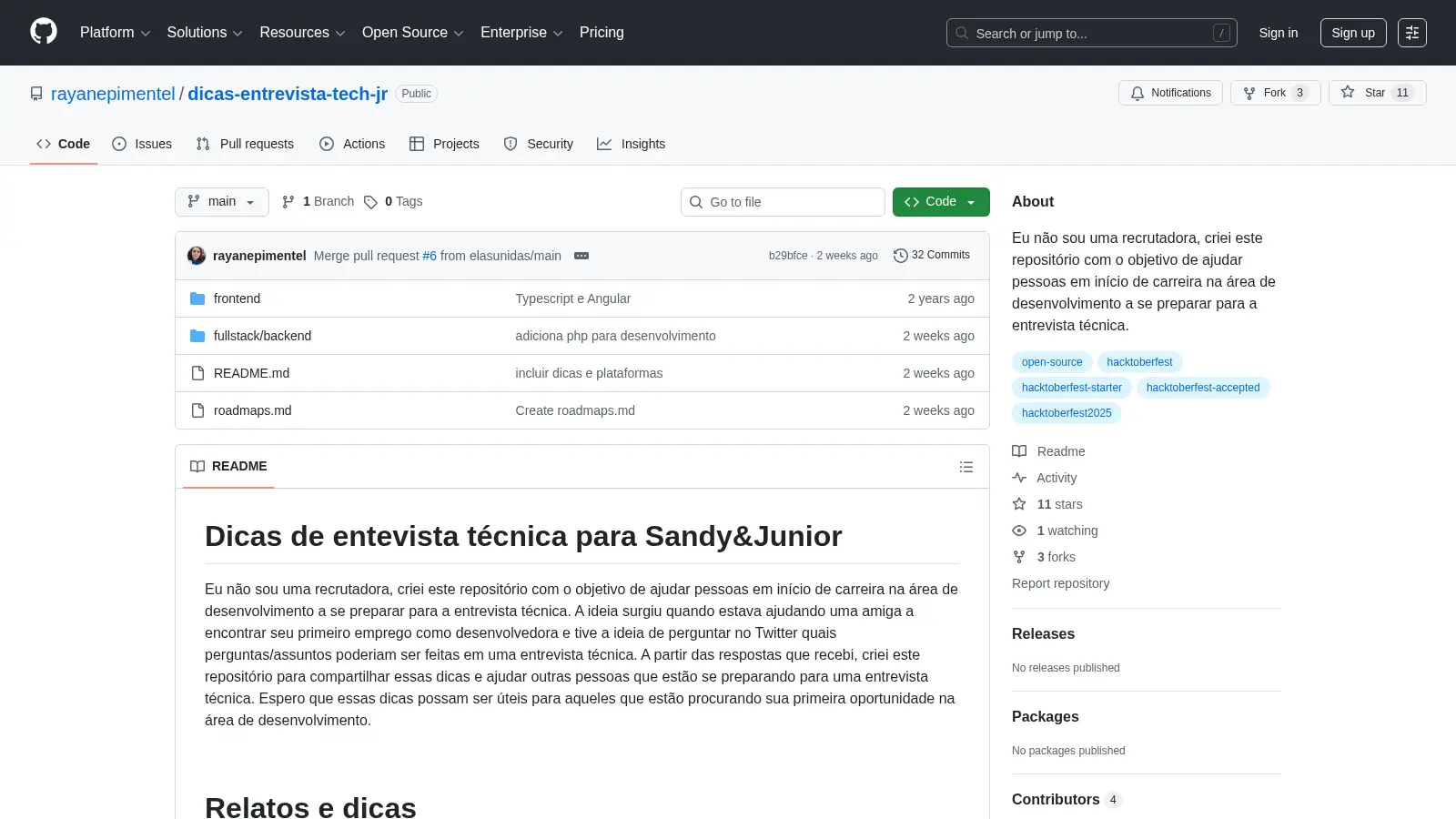 Dicas Entrevista Tech Jr screenshot