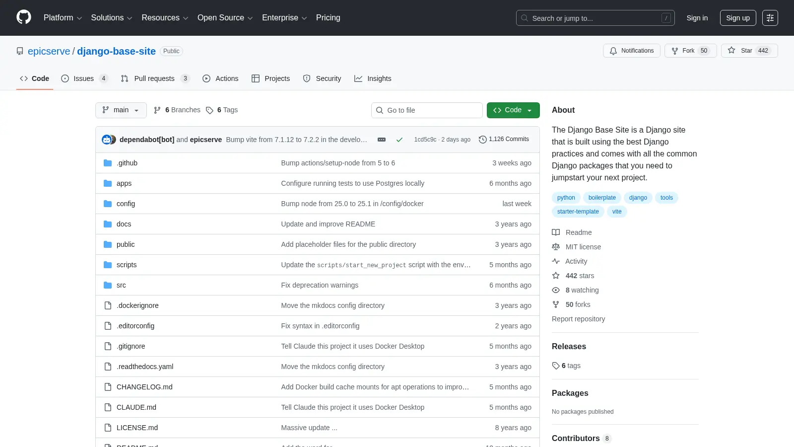 Django Base Site screenshot