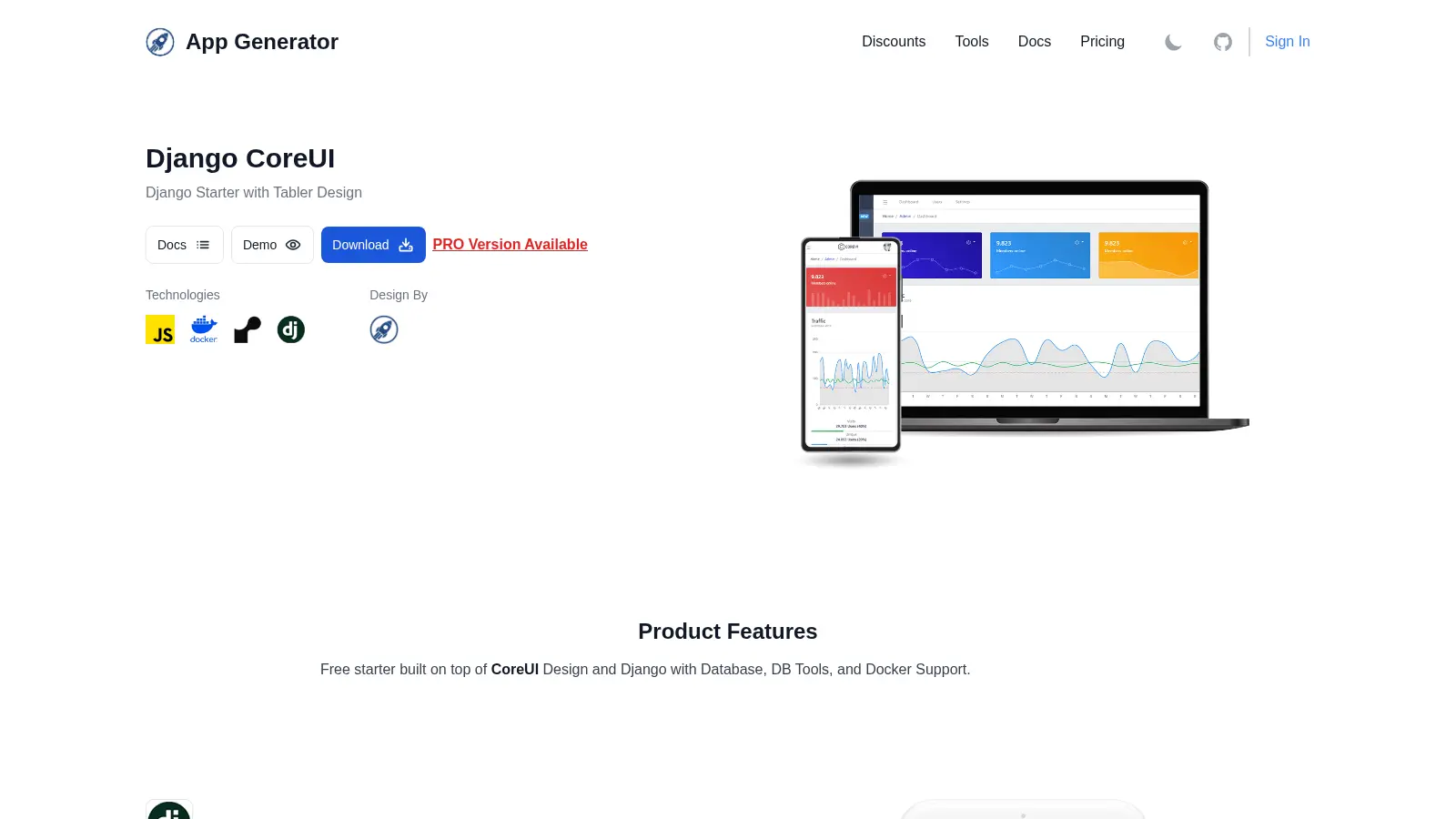 Django Coreui screenshot
