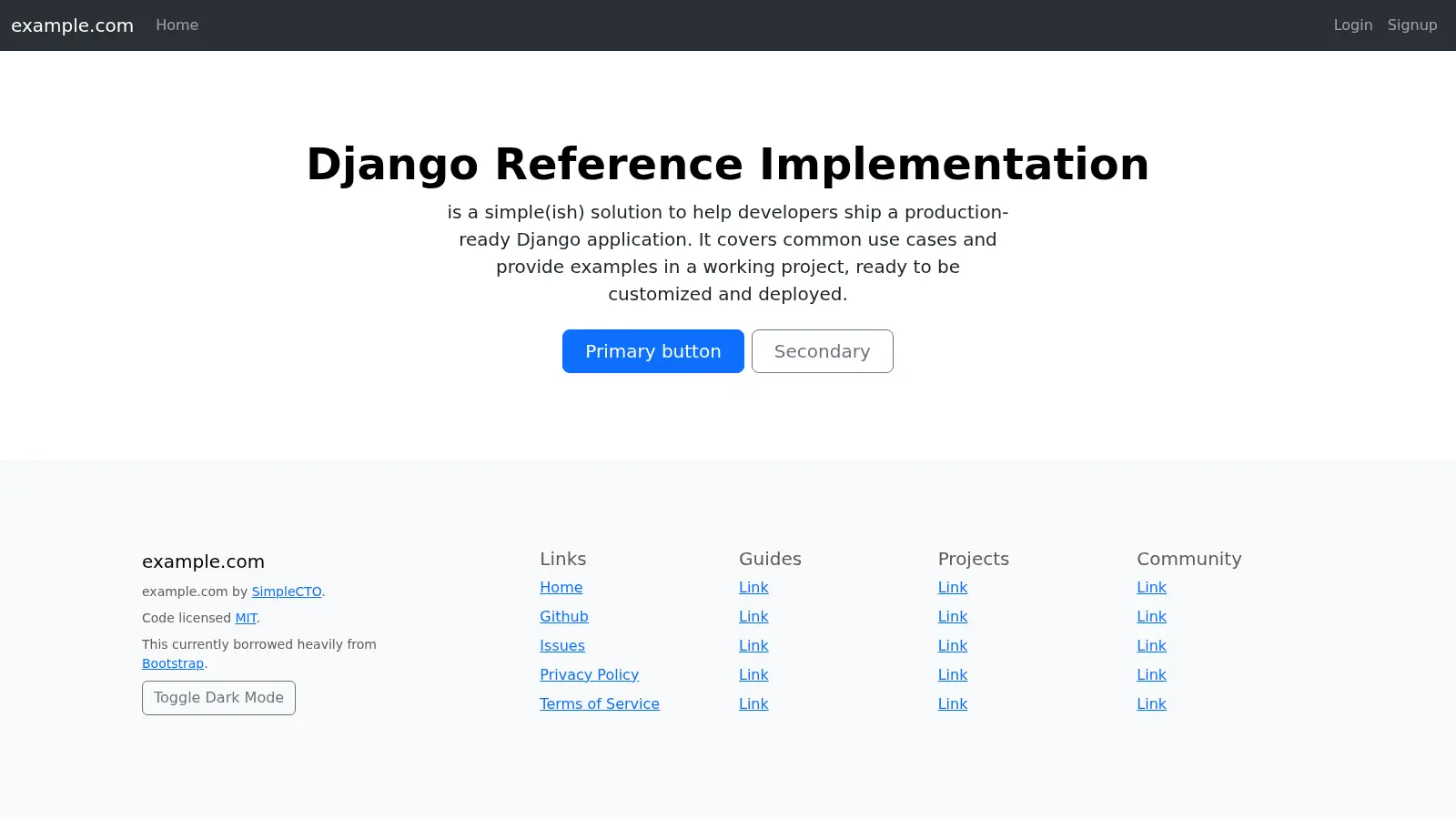 Django Reference Implementation screenshot