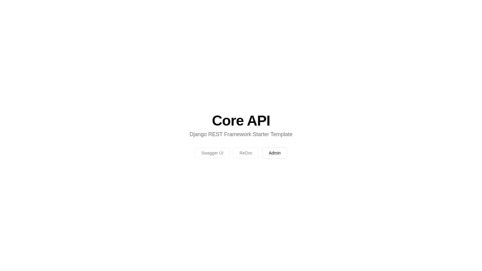 Django Rest Framework Starter Template screenshot