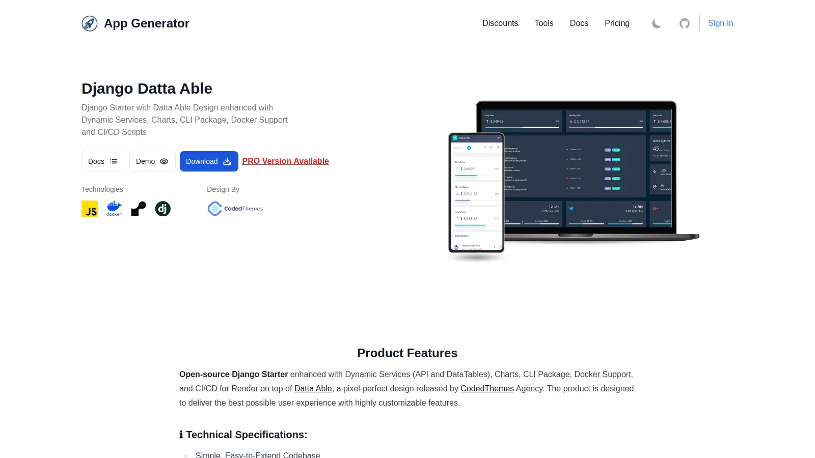 Django Sb Admin screenshot