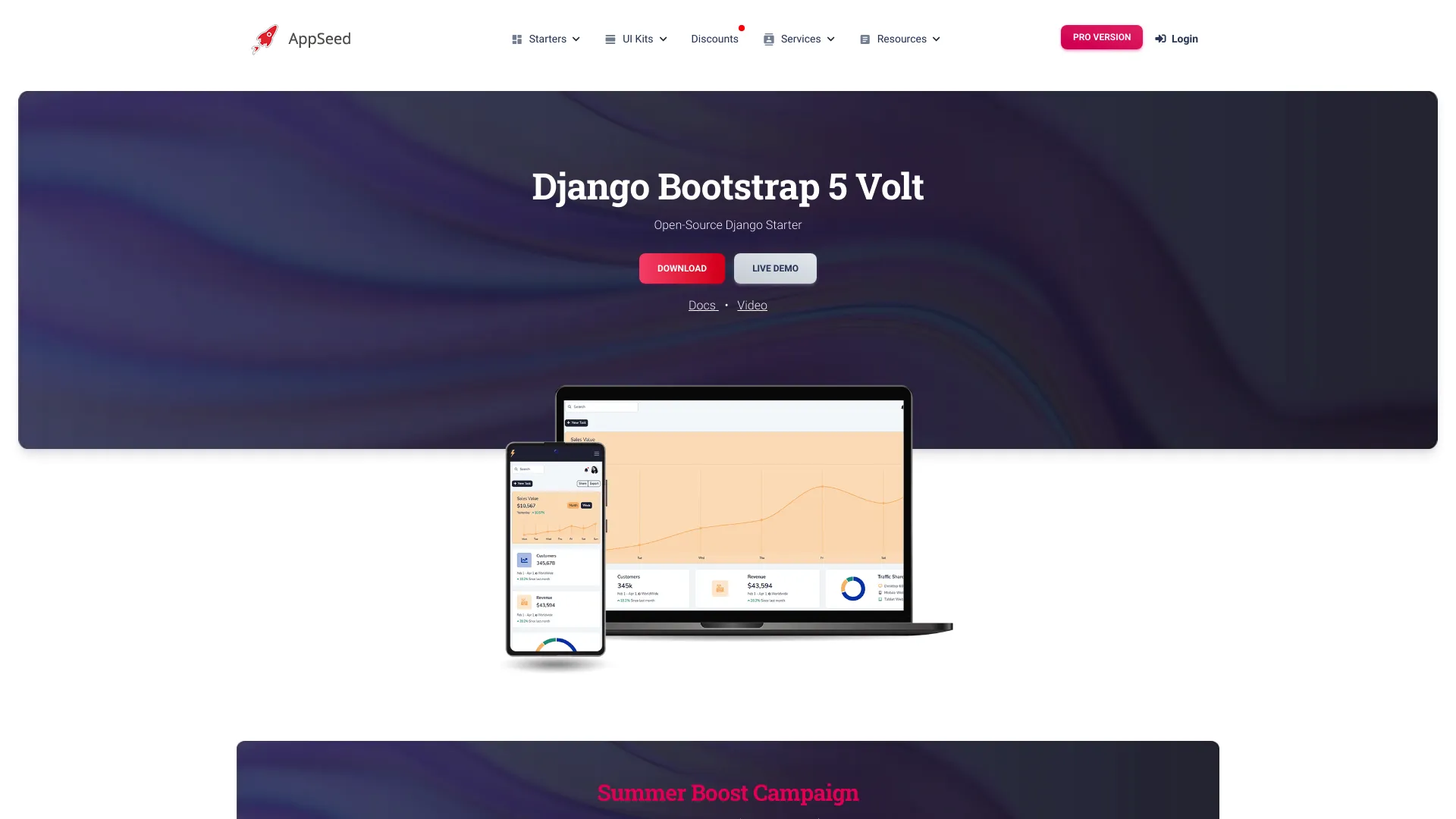 Django Volt Dashboard screenshot