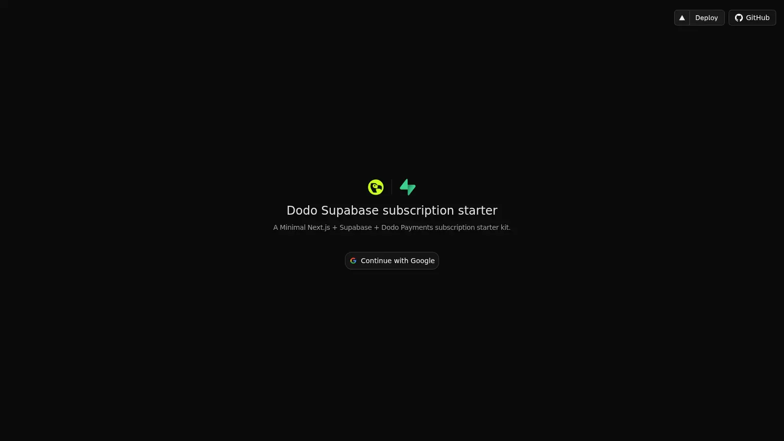 Dodo Supabase Subscription Starter screenshot
