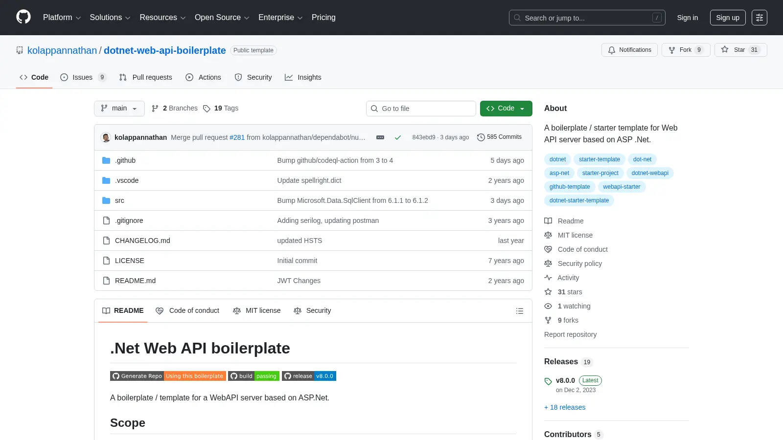 Dotnet Web Api Boilerplate screenshot