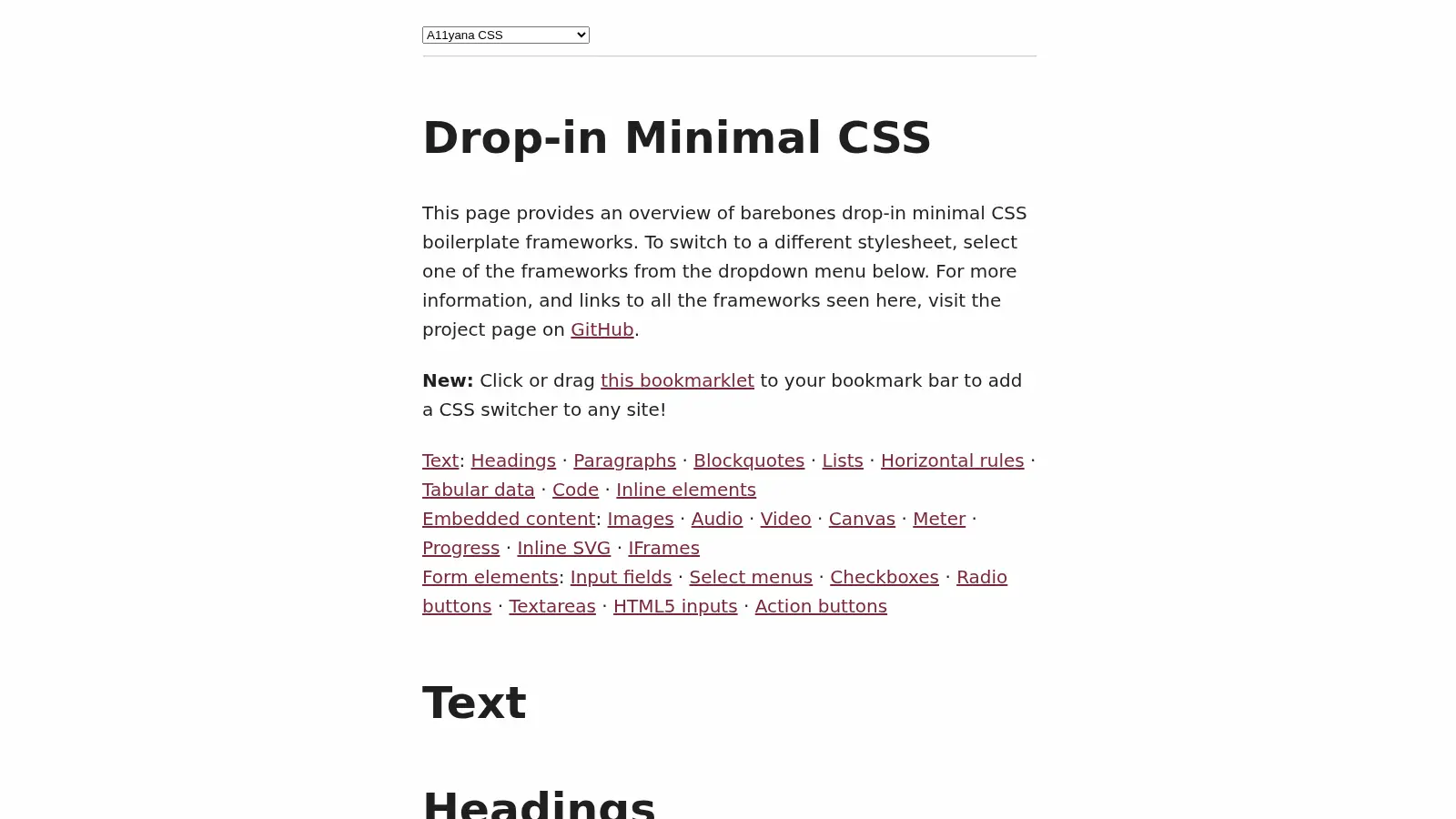 Dropin Minimal Css screenshot